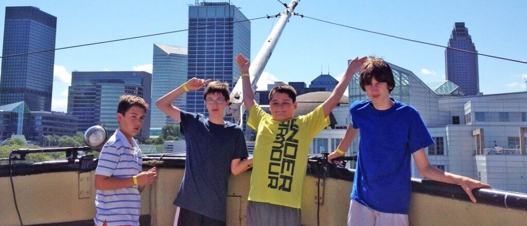 four young boys on a field trip during Peak Potential Therapy summer camp