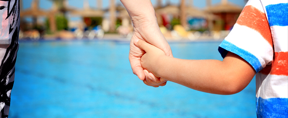 Adult And Child At Pool